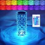 BGFHome Crystal Table Lamp RGB Color Changing Night Light,Romantic LED Rose Diam... - Image 2