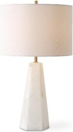 BOWERY HILL Contemporary Marble Table Lamp, 23 in H x 14 in W x 14 in D, Multi-C... - Image 2