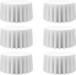 BRILLMAX 6 Pack White Round Tablecloths 120 Inch for 60” Tables - 150 GSM Polyes... - Image 2