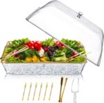 Baderke 1 Set 16" x 9" Chilled Serving Tray for Parties with Compartments and Li... - Image 2