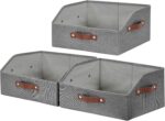 Bagnizer Closet Organizers and Storage, Linen Trapezoid Storage Bins with Handle... - Image 2