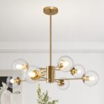 Bagood 8-Light Globe Sputnik Chandelier Modern Gold Sputnik Chandelier Mid Centu... - Image 2