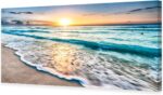 Baisuart S02275 Canvas Prints Wall Art Beach Sunset Ocean Waves Nature Pictures ... - Image 2