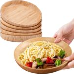 Bamboo Plates 7.5Inch Round Bamboo Plates Reusable Dinner Plates Tableware Set o... - Image 2