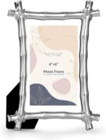 Bamboo Style Picture Frame 4x6 Inches, Classic Home Collection Photo Frame, Meta... - Image 2