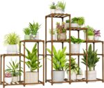 Bamworld 2 Sets Plant Stands Indoor Tall Shelves Outdoor for Multiple Flowers 10... - Image 2