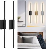 Battery Operated Wireless Wall Sconce - Modern Rechargeable Led Sconces in Black... - Image 2