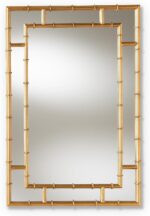 Baxton Studio Adra Wall Mirror, Metal, 32.25-inch H x 21.5-inch W x 1.26-inch D - Image 2