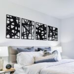 Bdor Decorative Metal Panels, Set of 4, 10.98" x 15.94", Modern Geometric Design... - Image 2