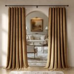 Beauoop Golden Brown Velvet Curtains 84 Inches Long 2 Panels for Bedroom Living ... - Image 2