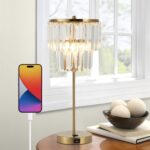 Bedside Lamp for Bedroom, Gold Crystal Table Lamp 18 Inches, Tiffany Clear Cryst... - Image 2