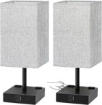 Bedside Table Lamps Set of 2 - Touch Nightstand Lamp for Bedroom with USB C+A Ch... - Image 2