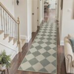 Beeiva Checkered Print Rug Runners for Hallways 2.5x10, Green Kitchen Runner Rug... - Image 2