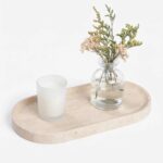 Beige Travertine Vanity Tray | Natural Stone Bathroom Organizer | Perfume & Jewe... - Image 2