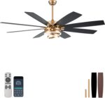 Bella Depot 72 Inch Gold Ceiling Fan Modern Big Chandelier Ceiling Fan with LED ... - Image 2