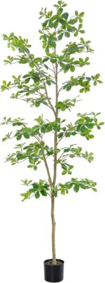 Bellacat Faux Black Olive Tree 7ft, Tall Faux Trees Indoor with Natural Trunk an... - Image 2
