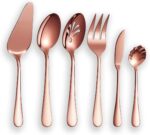 Berglander Stainless Steel Rose Gold Titanium Plated Flatware Serving Set 6 Piec... - Image 2