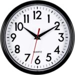 Bernhard Products Black Wall Clock 8" Silent Non-Ticking Quality Quartz Battery ... - Image 2