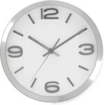 Bernhard Products Modern Wall Clock 10 Inch Silver Silent Non Ticking Battery Op... - Image 2