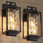 BesLowe 2-Pack Modern Outdoor Wall Lights with 2 LED Bulbs, 15’’ Exterior Lighti... - Image 2