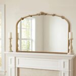 Besdomus Large Vintage Gold Mirror: 40"x29" Traditional Ornate Antique Arched Mi... - Image 2