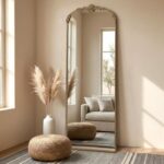 Besdomus Vintage Arched Standing Mirror: 21"x56" Gold Large Floor Full Length Mi... - Image 2