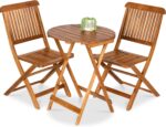 Best Choice Products 3-Piece Acacia Wood Bistro Set, Folding Patio Furniture for... - Image 2