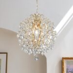 Bestier Modern Gold Pendant Chandelier Crystal Raindrop Lighting Ceiling Light F... - Image 2