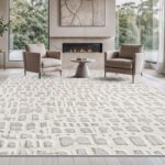 Beverly Rug Micro Loop Area Rug Gray/White 9x12 Abstract Modern Luxury Irregular... - Image 2