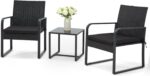 Bezseller 3 Piece Outdoor Patio Furniture Set, Patio Bistro Set Wicker Conversat... - Image 2