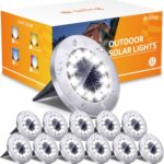 Biling Solar Outdoor Lights 12 Pack, Bright 12 LEDs Solar Ground Lights Waterpro... - Image 2