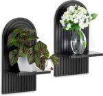 Black Boho Floating Shelves: Decorative Wall Shelves Display Plants Small Items ... - Image 2