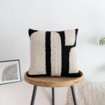 Black Cream Boho Chunky Tufted Pillow Cover, Neutral Decorative Square Throw Pil... - Image 2