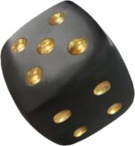 Black Dice Sculpture Decor, Modern Decorative Dice Figurine with Gold Dots, 4.9 ... - Image 2