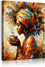 Black Woman Wall Art African American Wall Decor Coffee Girl Poster Print Africa... - Image 2