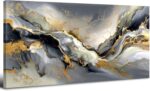 Black and Gold Abstract Wall Art Decor for Living Room Abstract Marble Canvas Pr... - Image 2