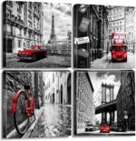 Black and White Wall Decor New York City Wall Art for Bedroom Paris Eiffel Tower... - Image 2