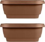Bloem Deck Rail Planter, Balcony, Deck Balcony Rail Planter 24" Chocolate Brown ... - Image 2