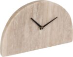 Bloomingville Decorative Half Moon Marble Mantel Clock, Beige and Black - Image 2