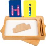 Blue Ginkgo Montessori Sand Tray – Premium Wooden Tray with Lid for Letter Traci... - Image 2