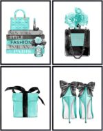 Blue Glam Wall Art - Designer Perfume, Shoes, Handbags - High Fashion Design Gif... - Image 2
