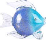 Blue Glass Fish Art Decoration Hand Blown Glass Fish Figurine, Art Paperweight C... - Image 2