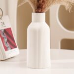 Bohemian White Ceramic Vase - for Pampas Grass, Mantel, Bookshelf, Entryway and ... - Image 2