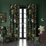 Botanical Curtains 100% Blackout 2 Panels Set Green Plant Black Out Curtain Blac... - Image 2