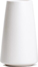 Bright White Vase - 6“ White Ceramic Flower vase, Boho Vases for Pampas Grass, M... - Image 2