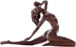 Bronze Nude Woman Sculpture – 8.67" Handcrafted Elegant Female Figurine with Flo... - Image 2