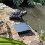 Brown Resin Spitter Statue with Solar Water Fountain,Solar Powered Garden Turtle... - Image 2