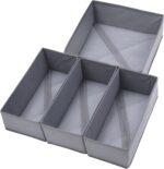 Bructhun Foldable Fabric Drawer Organizer Set 4 Pack Dresser Dividers - Sock Und... - Image 2