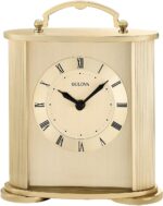 Bulova Clocks B1719 Arthur Brushed Gold 6.5”H x 5.5” W x 2.25” D - Image 2