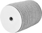 CAQUBO Braided Macrame Cord 8mm x 65 Yards, Grey, Unbleached Natural Braided Cot... - Image 2